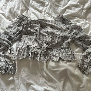 animal print tie front top